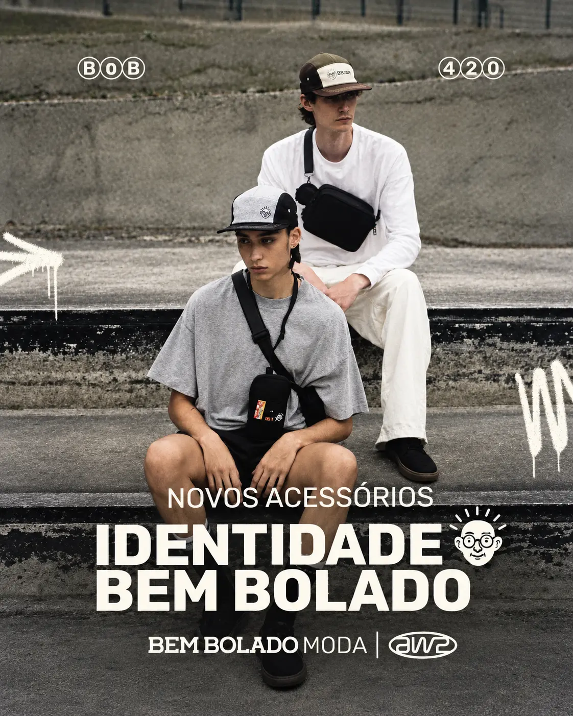 Campanha Bem Bolado Moda com acessórios e identidade urbana