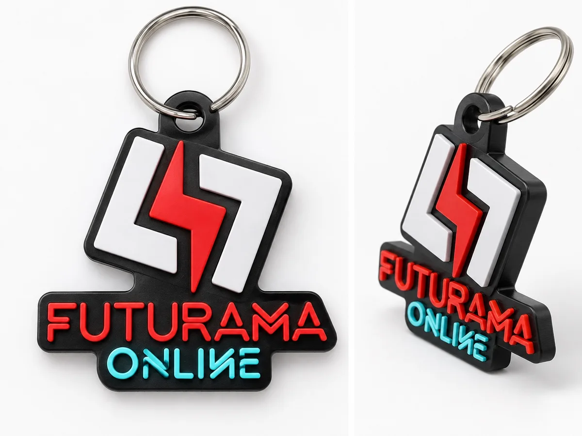 Conceito de chaveiros personalizados com a identidade da Futurama